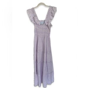 The Ellie Nap Dress - Lilac Stripe Linen